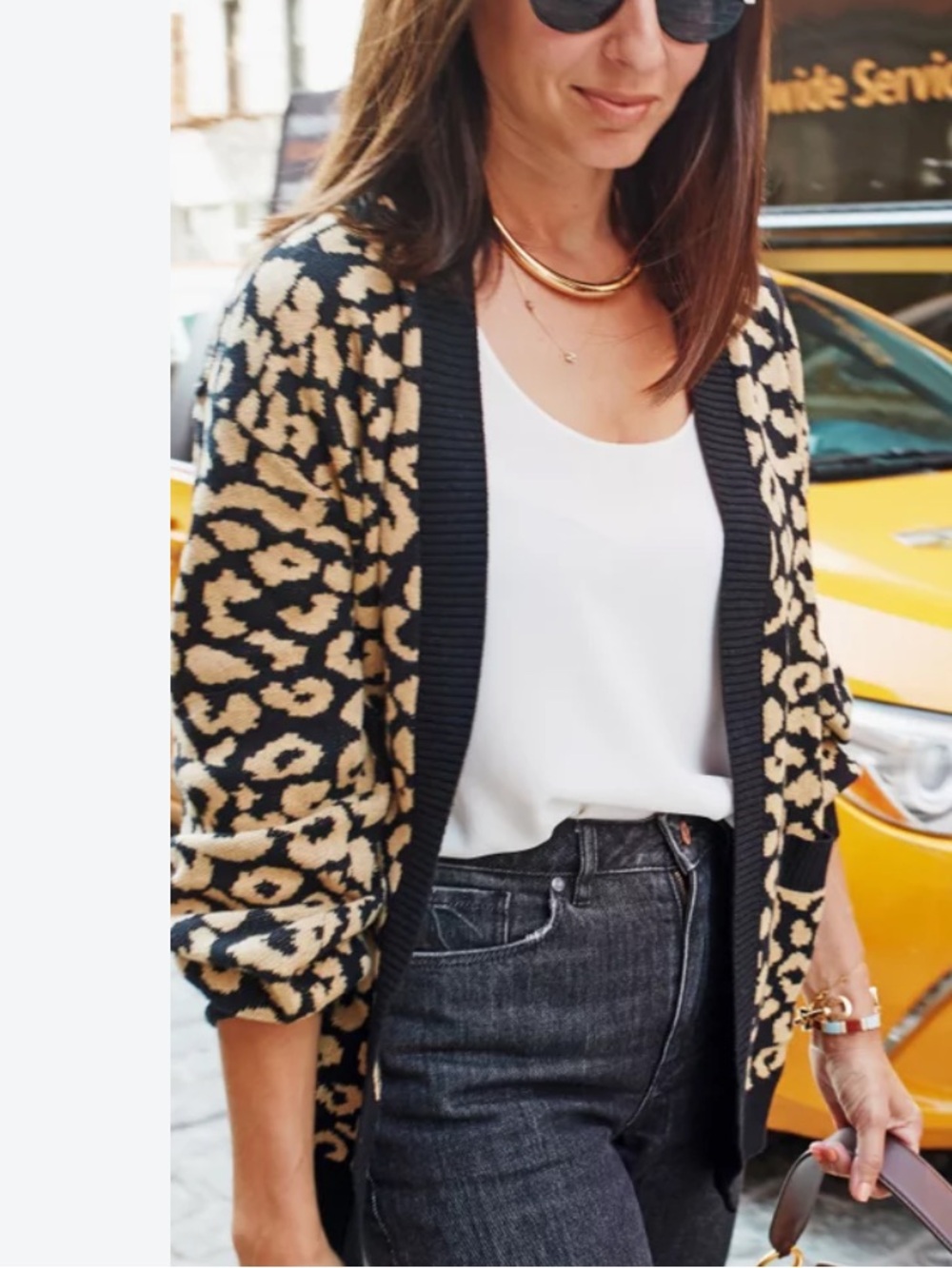 POPSUGAR Black and Beige Leopard Open Cardigan - Picture 12 of 14